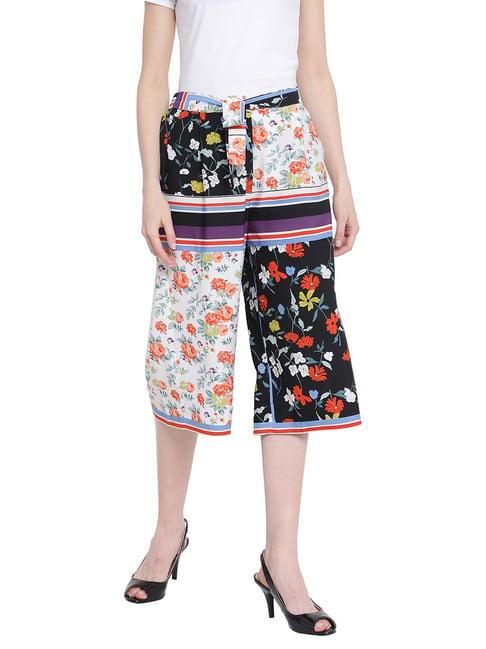 oxolloxo multicolor floral print forest mix tie-knot culottes