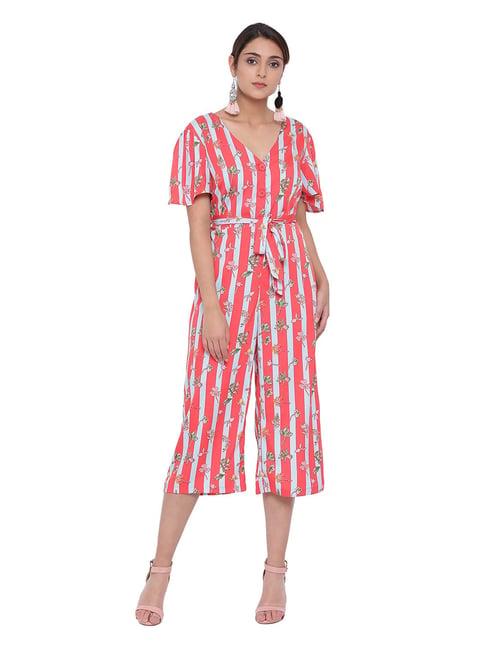 oxolloxo white & coral tropical conduct sia jumpsuit