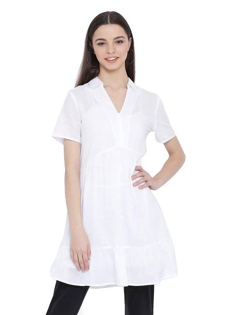 oxolloxo white pearl shanella dent tunic