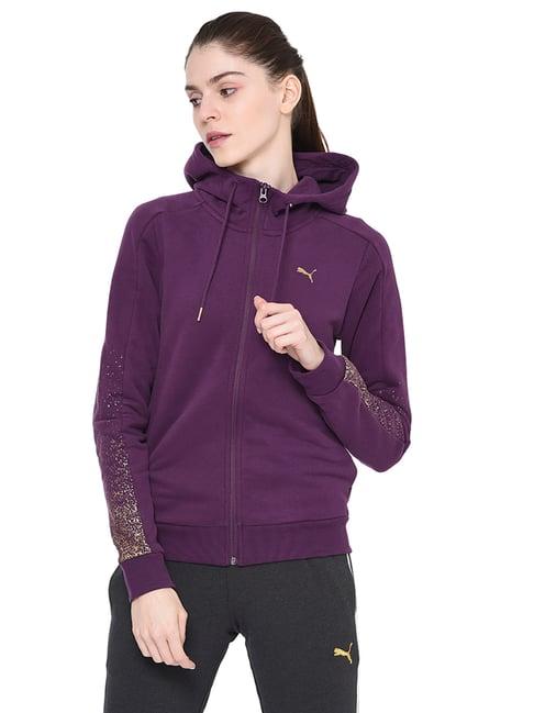 puma plum printed jacket