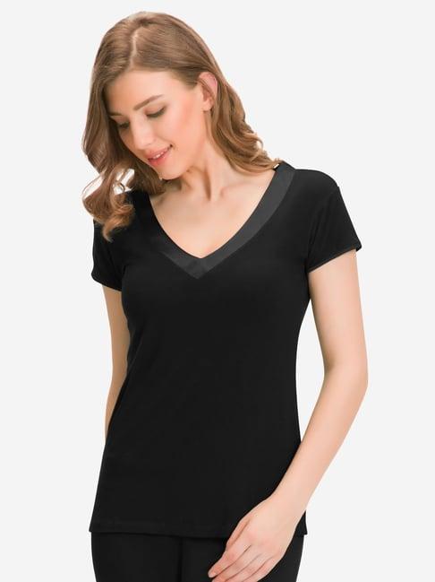 amante black v neck top