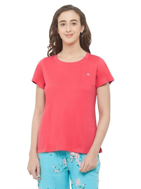 soie red round neck t-shirt