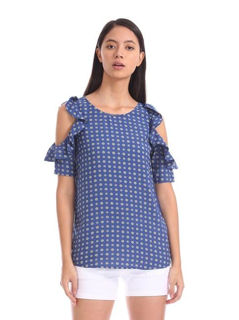 u.s. polo assn. true navy printed top