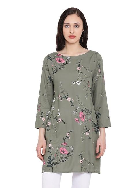 oxolloxo grey floral print gateway luxury tunic