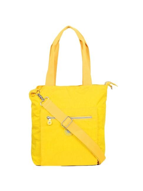 bahama crinkle yellow solid medium tote handbag