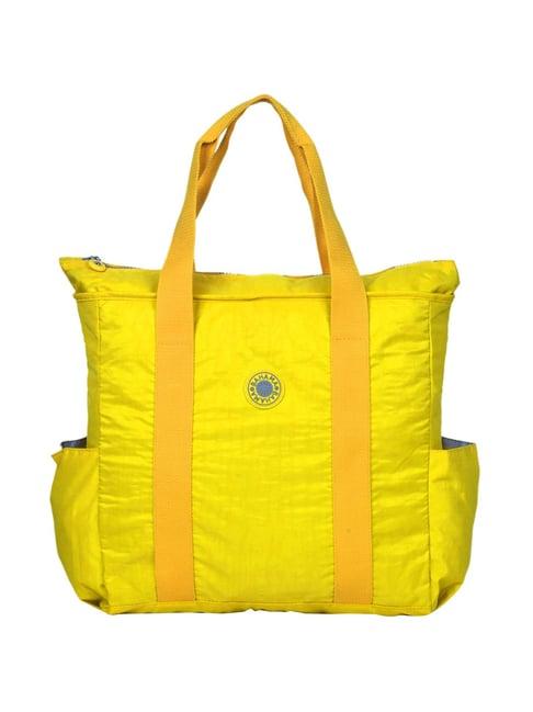 bahama crinkle yellow solid medium tote handbags