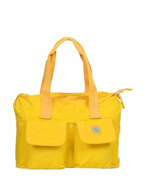 bahama crinkle yellow solid medium handbag