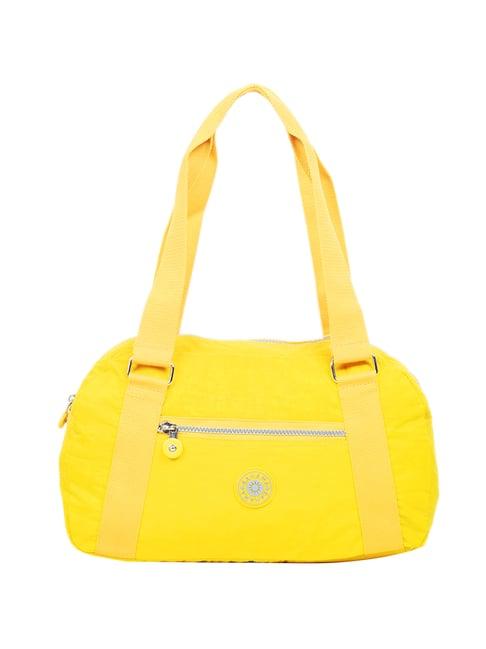 bahama crinkle yellow solid medium shoulder handbag