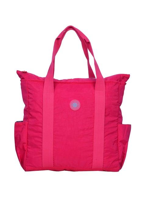 bahama crinkle dark pink solid medium tote handbags