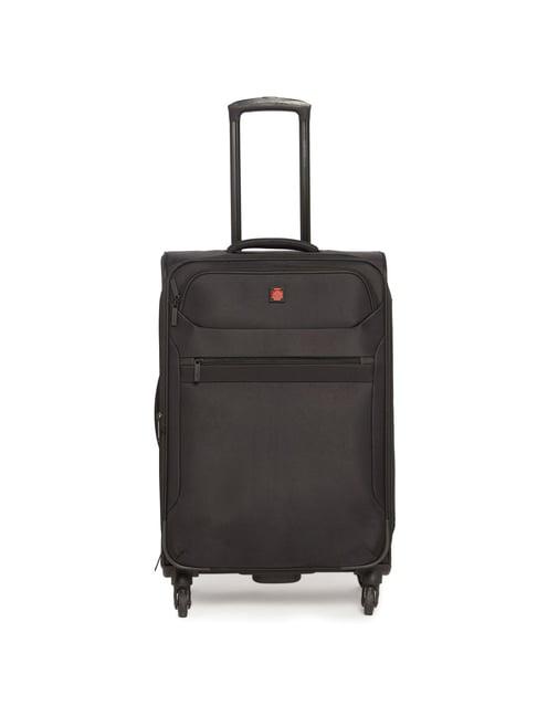 swiss brand hamilton black medium soft trolley bag - 24 cm