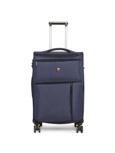 swiss brand locarno dark blue medium soft trolley bag - 24 cm