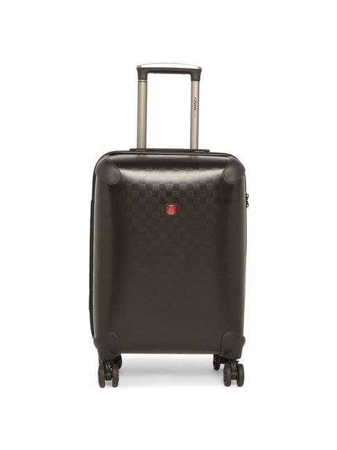 swiss brand aubonne black 8 wheel small hard cabin trolley - 37 inch