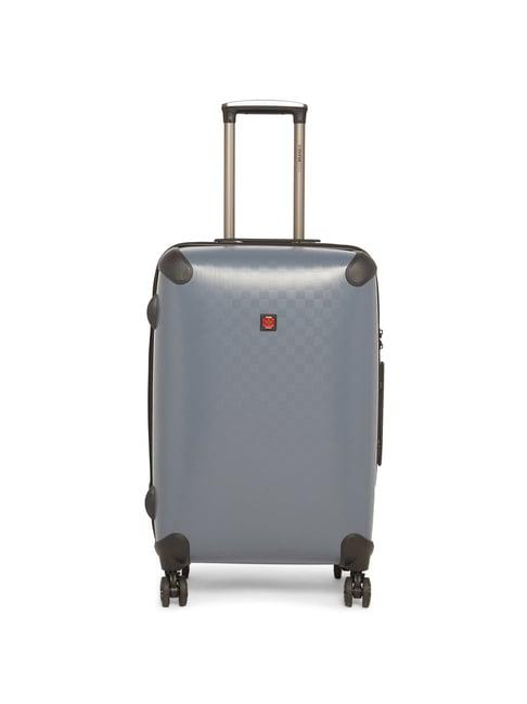 swiss brand aubonne powder blue 8 wheel medium hard cabin trolley - 40.64 inch