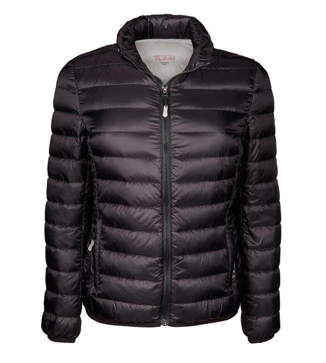 tumi black clairmont packable travel puffer jacket