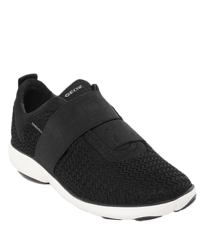 geox women's mesh black slip-on sneakers