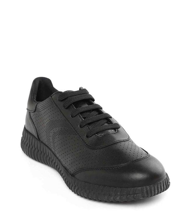 geox women's leather black sneakers