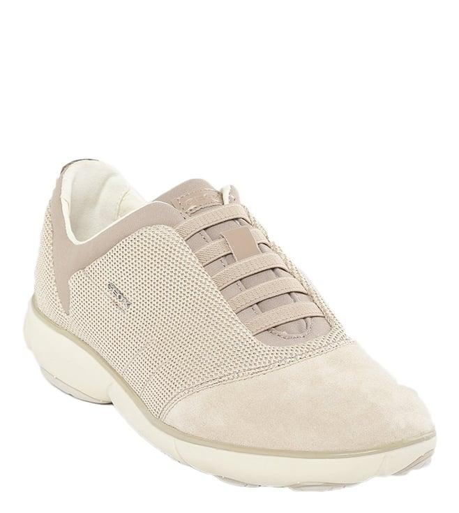 geox women's mesh beige slip-on sneakers