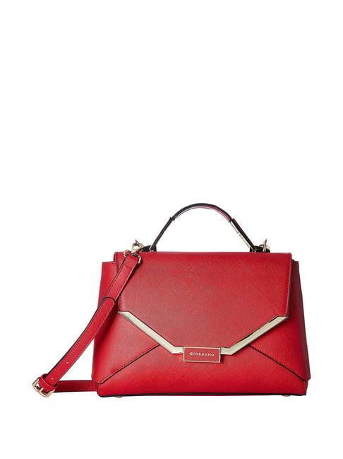 giordano carnival red solid medium handbag