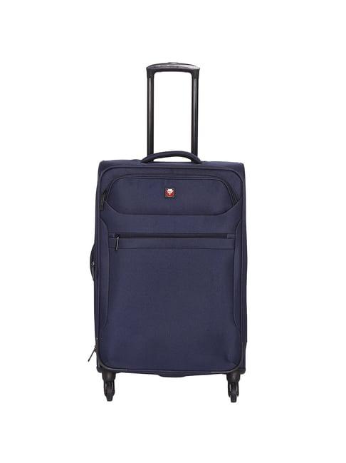 swiss brand hamilton navy 4 wheel medium soft cabin trolley - 67 cm