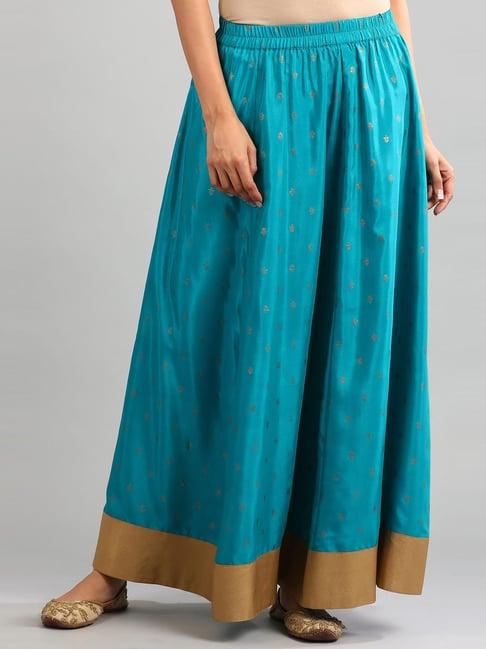 aurelia blue embroidered skirt