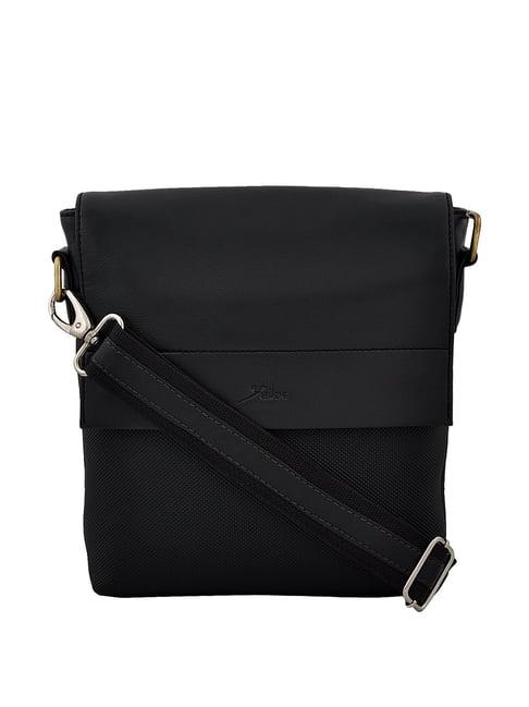 yelloe black solid medium cross body bag