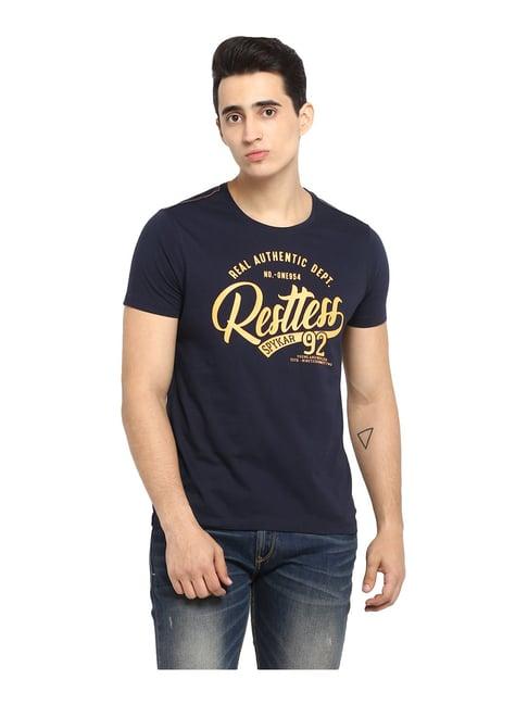 spykar navy crew neck t-shirt