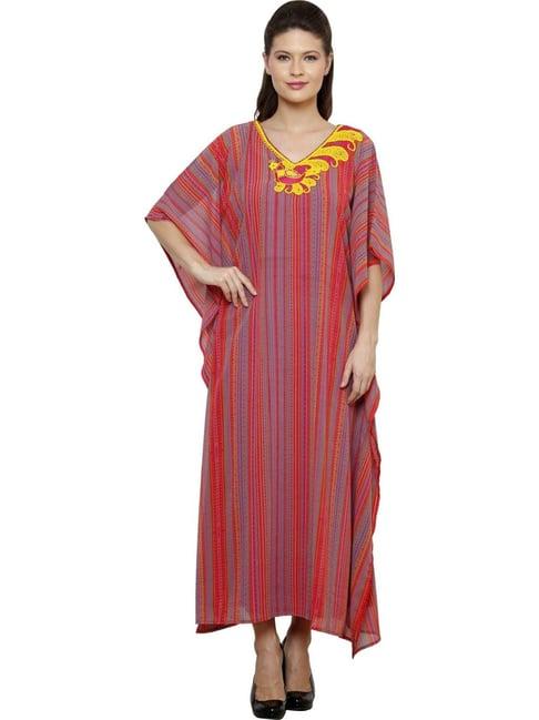 the kaftan company red embellished dress