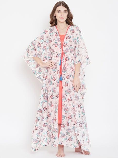 the kaftan company cream floral print lounge set