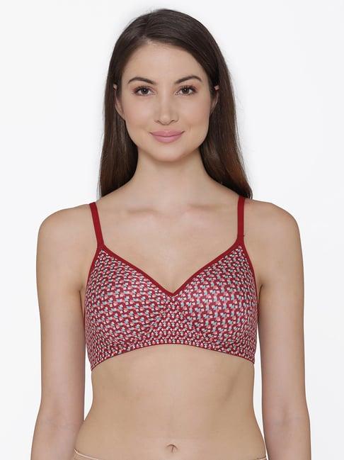 clovia maroon padded non wired t-shirt bra