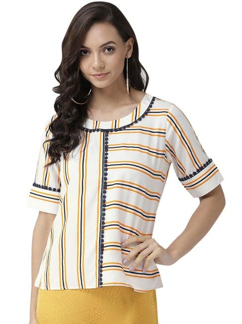 style quotient off white striped top