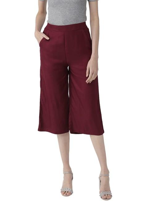 style quotient wine regular fit culottes