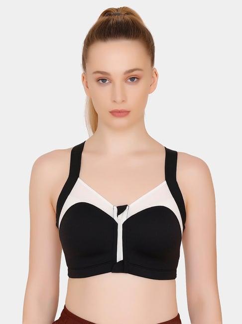 zelocity by zivame black non wired non padded sports bra