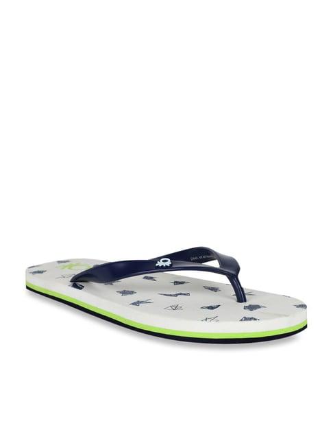 united colors of benetton navy & white flip flops