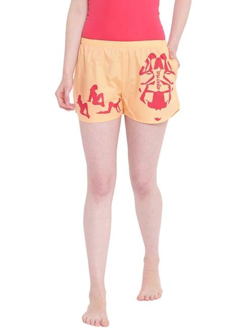 la intimo peach cotton print shorts