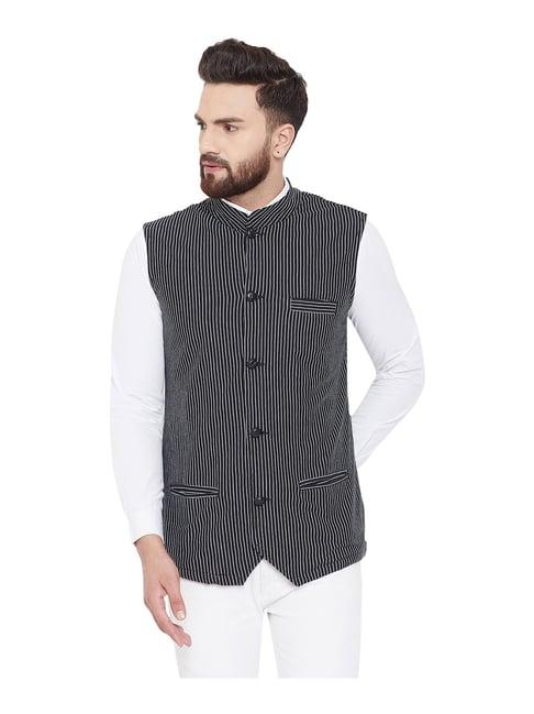 hypernation black sleeveless mandarin collar waistcoat