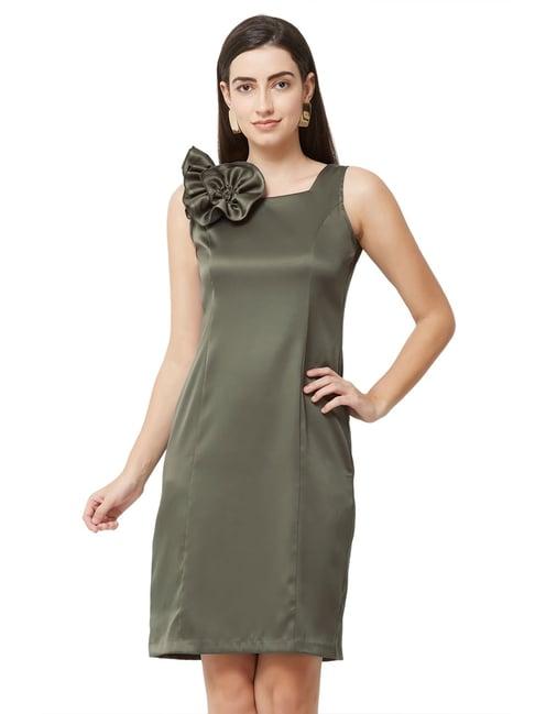 soie olive above knee dress