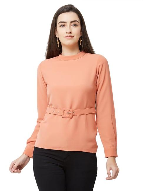 soie peach regular fit top