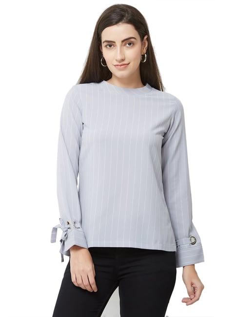 soie blue striped top