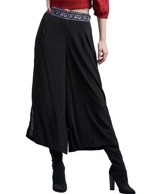 label ritu kumar black embroidered culottes