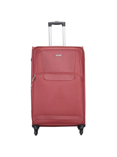 aristocrat amber red 4 wheel small soft cabin trolley - 79 cm