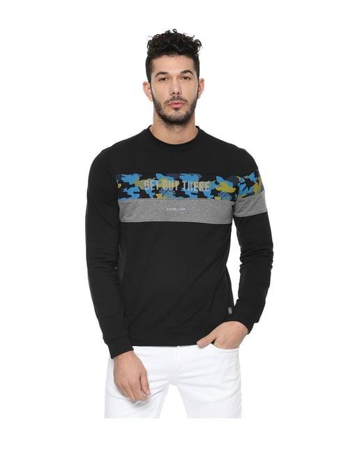 allen solly black printed sweatshirt