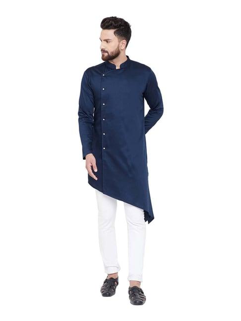 hypernation navy slim fit kurta