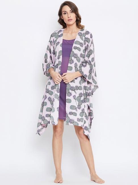 the kaftan company pink printed kaftan gownset