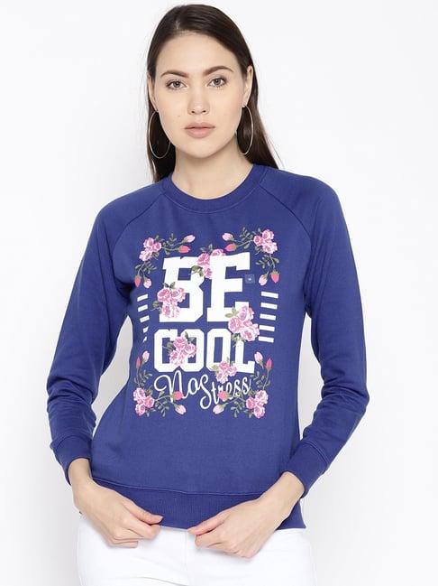 cayman royal blue printed sweatshirt