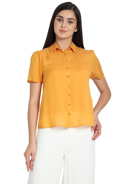 cover story mustard regular fit top