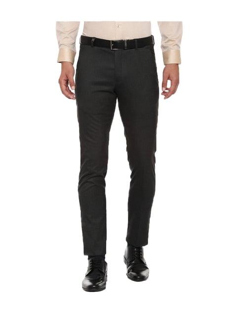 louis philippe black super slim fit trouser