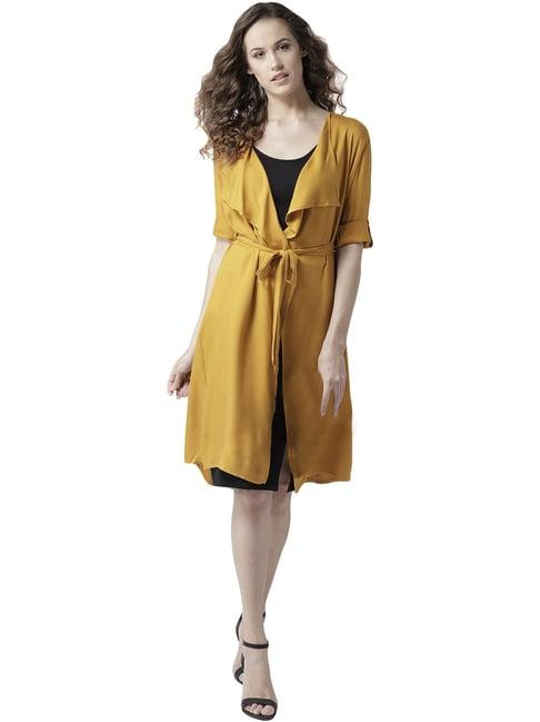 style quotient mustard cotton shrug