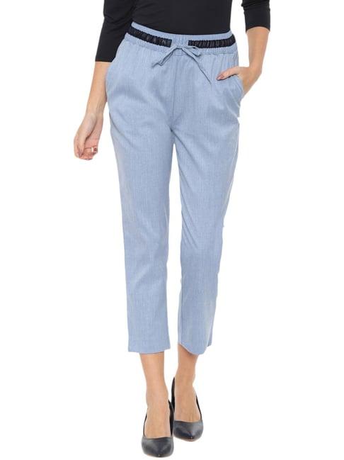 van heusen ice blue mid rise pants