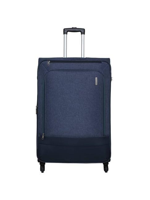 aristocrat saphire blue 4 wheel large soft cabin trolley - 51 cm