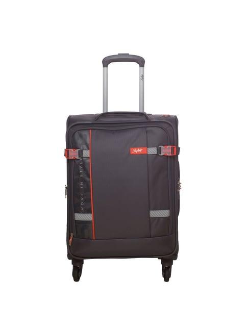 skybags snazzy steel grey 4 wheel small soft cabin trolley - 39 cm